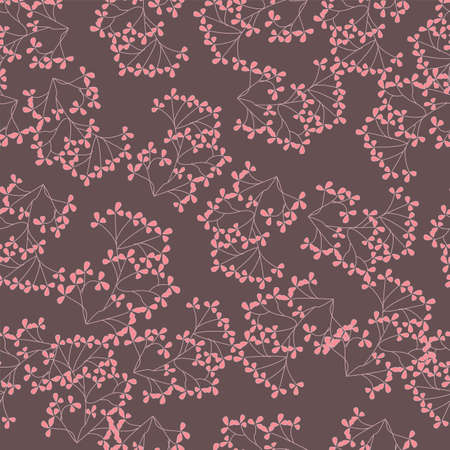 Seamless Vector Floral pattern design. Small flower branches pink, for fabric, textile, gift...