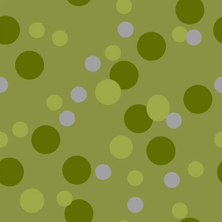 Seamless Green Circles on green background pattern vector illustration design. Great for wallpaper, bullet journal, scrap booking,のイラスト素材