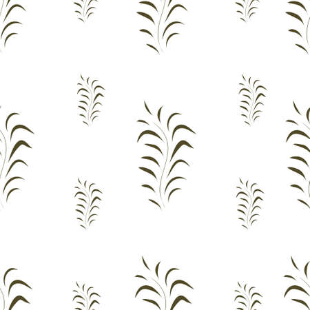 Floral design Seamless white with brown. Vector illustration pattern for fabric, textile, gift wrapping, background, wallpaper, bullet journal, scrapbookingのイラスト素材