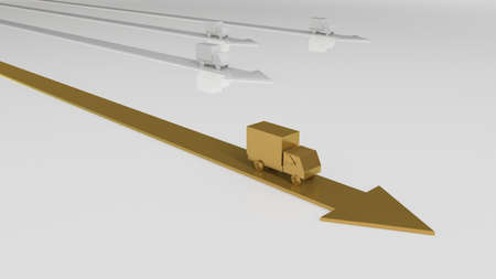 3d competition concept: fast delivery in a white stageの写真素材