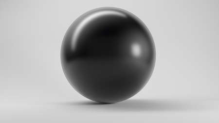 Big black glass sphere with transparent glares and highlights on white background. Black pearlgradients, effects. Abstract texture for your design and businessの写真素材