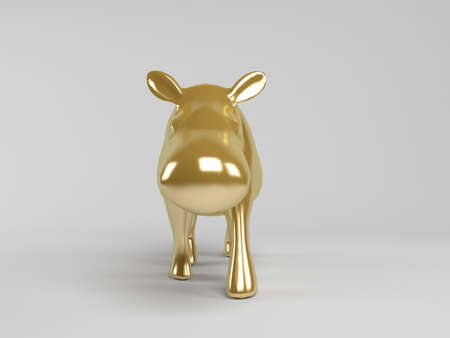Golden 3D animal  inside a stage with high render quality to be used as a , medal, symbol, shape, emblem, icon, business, geometric, label or any other use.の写真素材