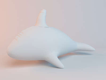 3d kids dolphine inside a white stage renderの写真素材