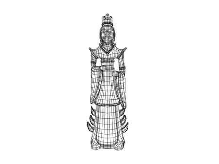 3d statue wireframe Available in high-resolution and several sizes to fit the needs of your project.の写真素材