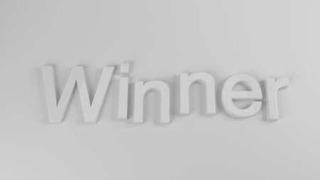 3d illustration of a winner textの写真素材