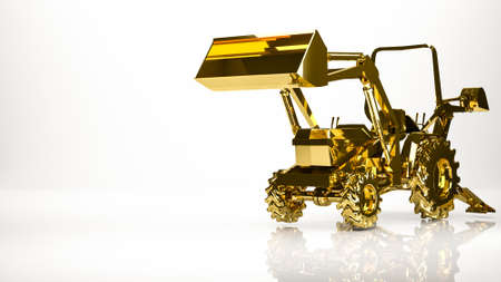 golden 3d rendering of a multi purpose tool car in a studioの写真素材