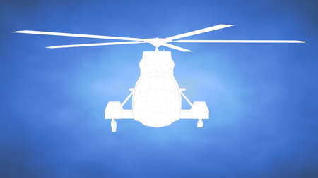 outlined 3d rendering of an airplane inside a blue studioの写真素材