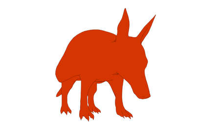 outlined animal isolated on white 3d renderingの写真素材