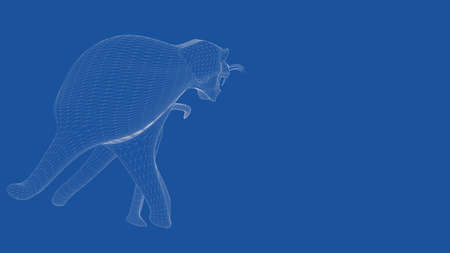 3d rendering of an outlined tigerの写真素材