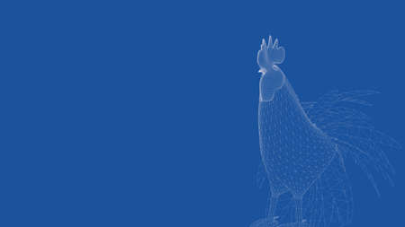 3d rendering of an outlined chickenの写真素材