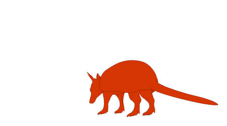 outlined animal isolated on white 3d renderingの写真素材