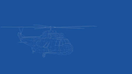 3d rendering of an outlined airplaneの写真素材