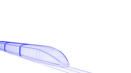 3d rendering of an outlined trainの写真素材