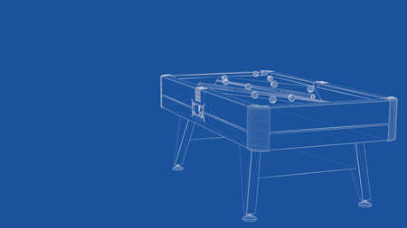 3d rendering of an outlined billiard table