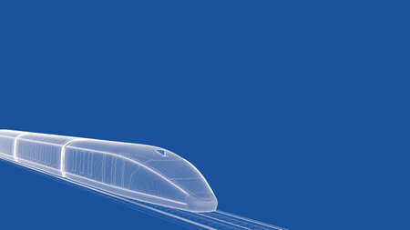 3d rendering of an outlined trainの写真素材