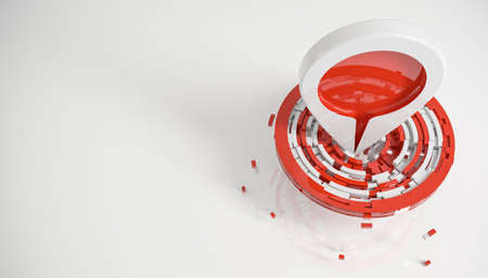 hit the target and be on top concept isolated on white 3d renderingの写真素材