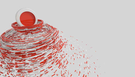 hit the target and be on top concept isolated on white 3d renderingの写真素材