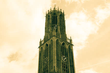 tower church building in Netherlands main cityの写真素材