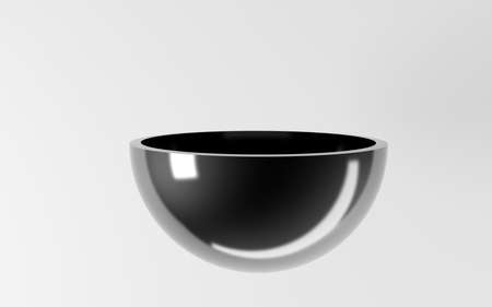 3d rendering of a hemisphere cut inside a studio on whiteの写真素材