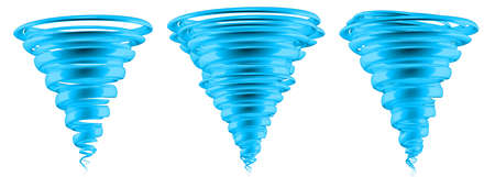 3d rendering of tornado with reflection isolated on whiteの写真素材