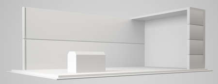 Exhibition stand plain used for mock-ups and branding and Corporate identity.3d illustration