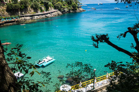 vacation time in Summer with blue water and clear skyの写真素材