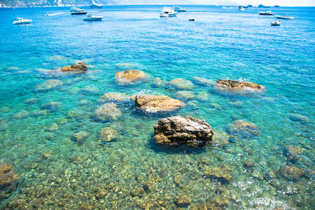 vacation time in Summer with blue water and clear skyの写真素材