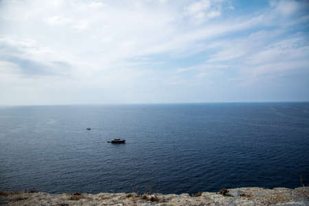 relaxing view with water and natural elements in a sunny day Europeの写真素材