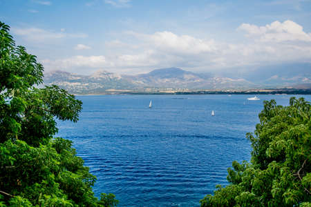 relaxing view with water and natural elements in a sunny day Europeの写真素材