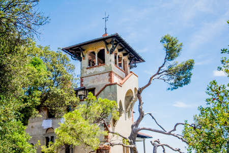 a view in Europe with a building on a sunny day