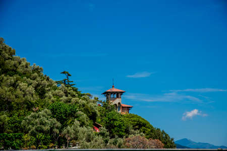 relaxing view with water and natural elements in a sunny day Europeの写真素材