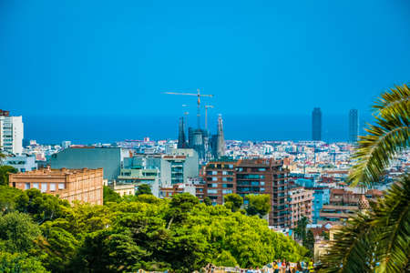 Beautiful scene with green elements on a bright day in Europeの写真素材
