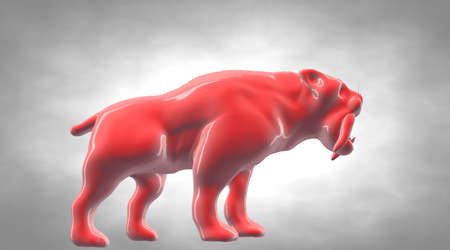 3d rendering of a reflective tiger animal on a backgroundの写真素材