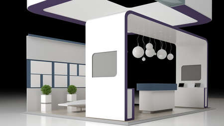 3D rendering Design of an exhibition isolated on whiteの写真素材