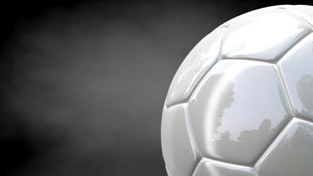 3d rendering of a reflective ball on a dark black backgroundの写真素材