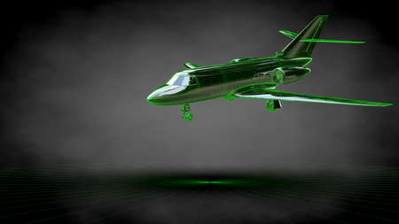 3d rendering of a reflective plane on a dark black backgroundの写真素材