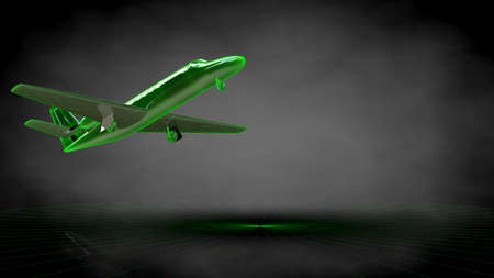 3d rendering of a reflective plane on a dark black backgroundの写真素材