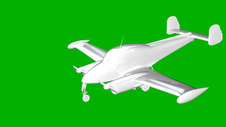 isolated white 3d rendering of an airplane on a green background