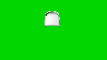 3d rendering of a white chair isolated on green background top view の写真素材