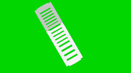3d rendering of a white chair isolated on green background top view の写真素材