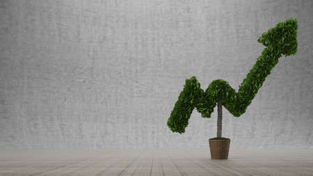 3d rendering of a success concept arrow growing upの写真素材