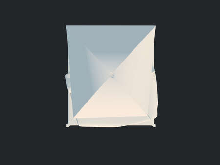 3d rendering of a white bed isolated on a black dark backgroundの写真素材