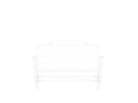 3d rendering of a lined bed on a white backgroundの写真素材