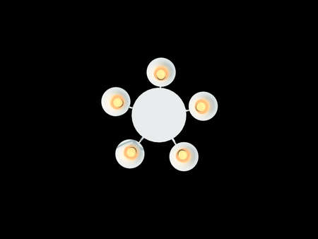 3d rendering of a white lamp pendant isolated on a black background