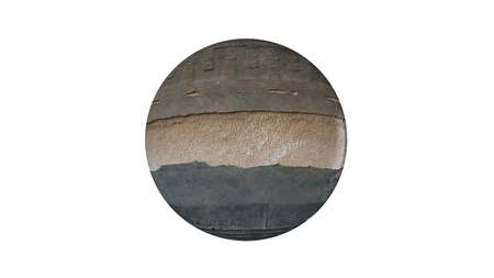 3d rendering of a shpere with structure isolated on a white backgroundの写真素材