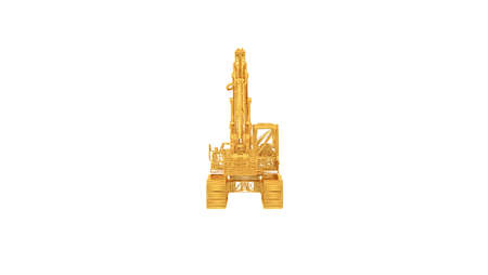 3d rendering of a wired object in yellow on isolated on white backgroundの写真素材