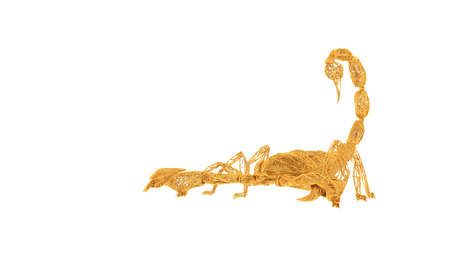 3d rendering of a wired object in yellow on isolated on white backgroundの写真素材