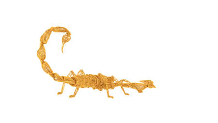 3d rendering of a wired object in yellow on isolated on white backgroundの写真素材