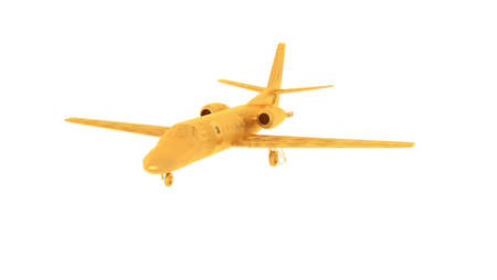 3d rendering of a wired object in yellow on isolated on white backgroundの写真素材