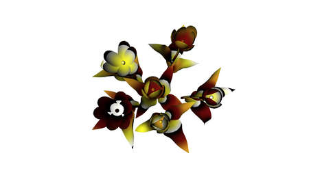 3d rendering of a colorul plant on a white backgroundの写真素材